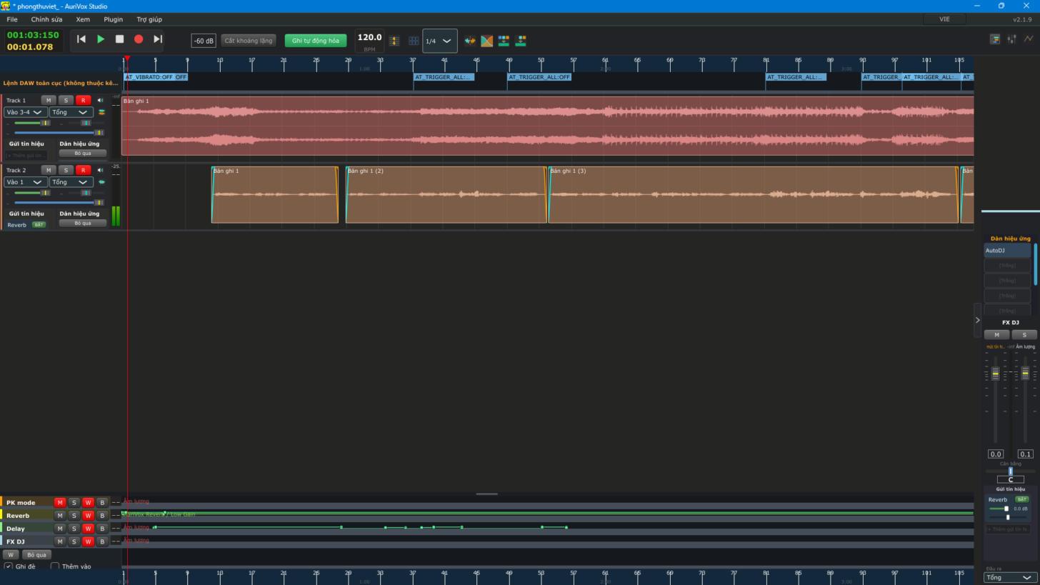 Toàn cảnh giao diện AuriVox Studio