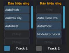 Chuỗi plugin trên hai track