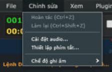 Menu Chỉnh sửa