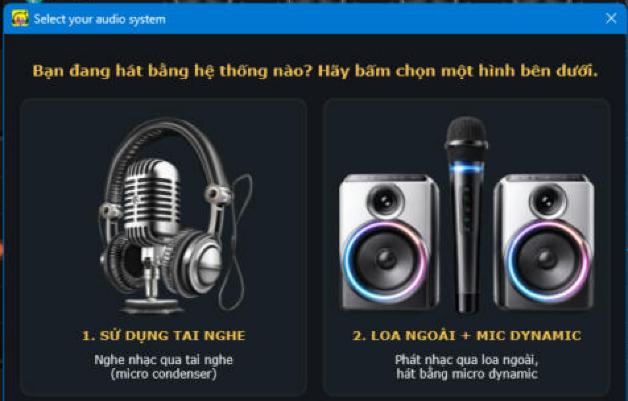 Hộp thoại chọn kiểu hệ thống âm thanh